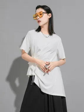 White Shirt with Drawstring Sween