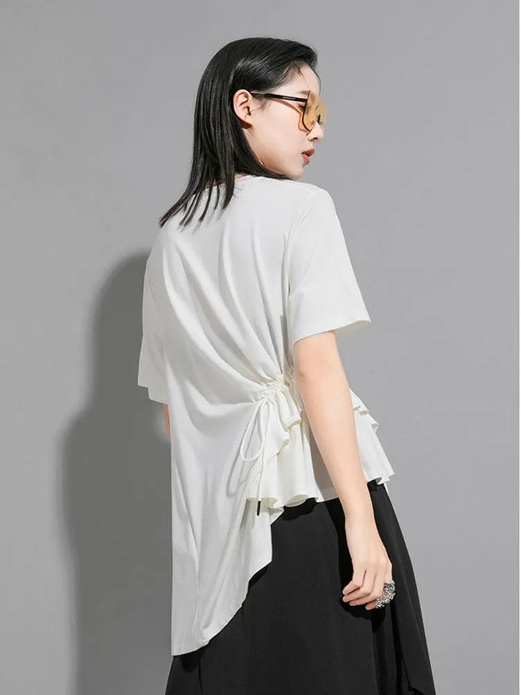 White Shirt with Drawstring Sween