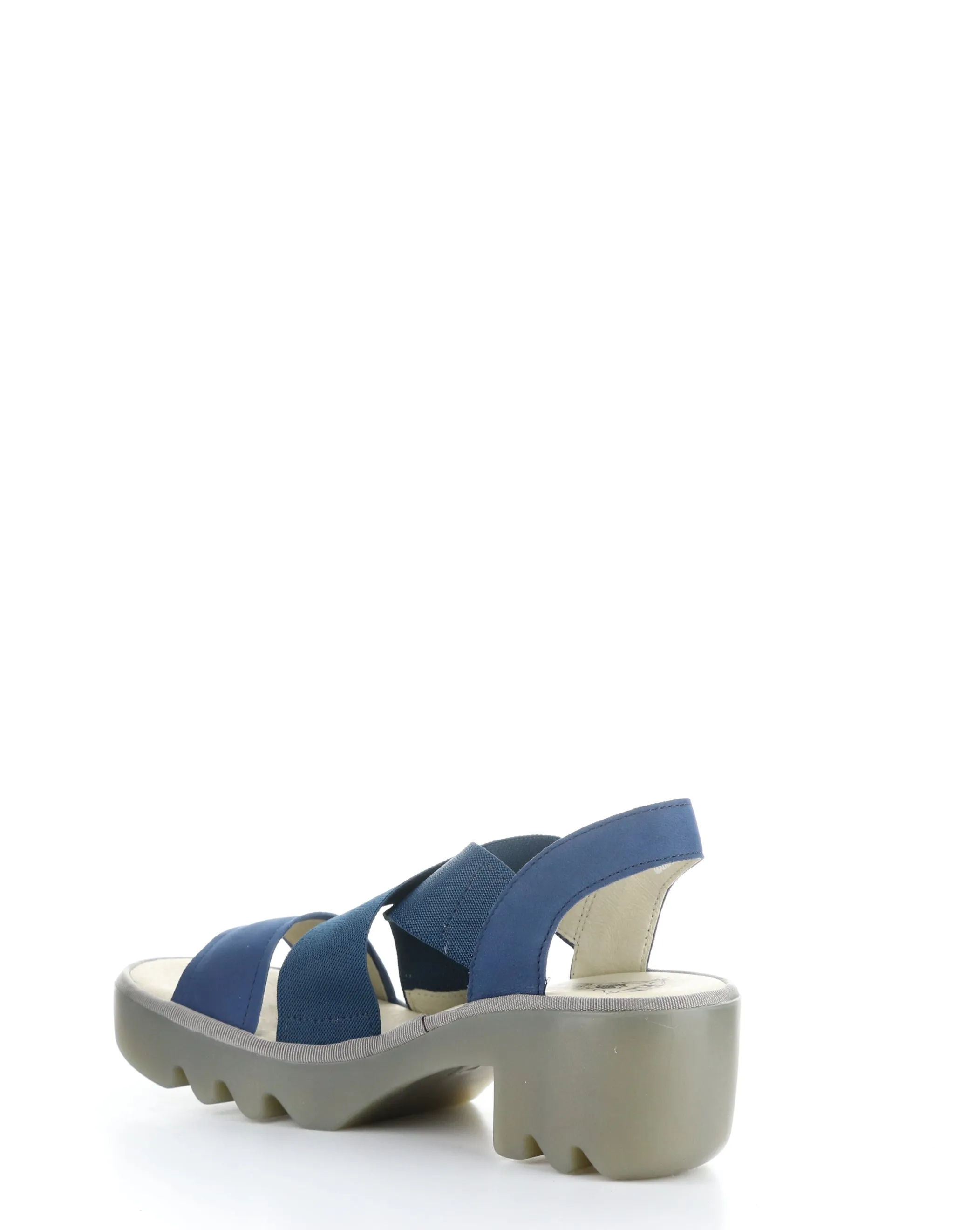 Blue Round Toe Sandals by TAJI502FLY