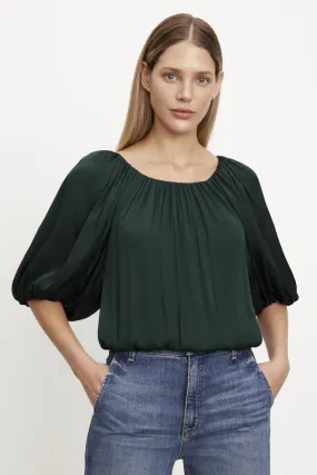 BLACK PUFF SLEEVE TOP