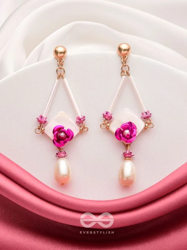 THE PETAL PRISM-  PEARL DROP EARRINGS