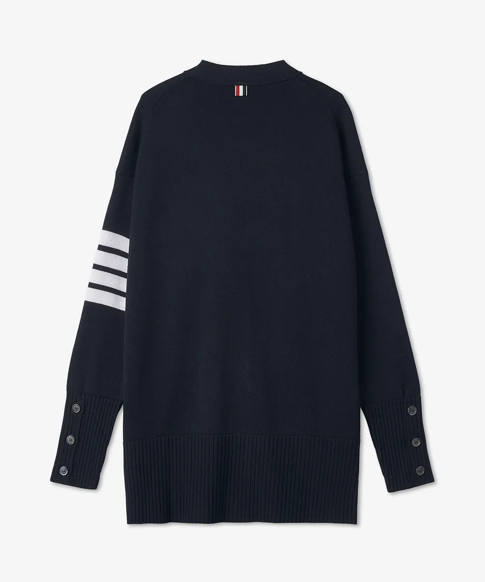 THOM BROWNE | Street Style Wool Long Sleeve with Stripes Plain