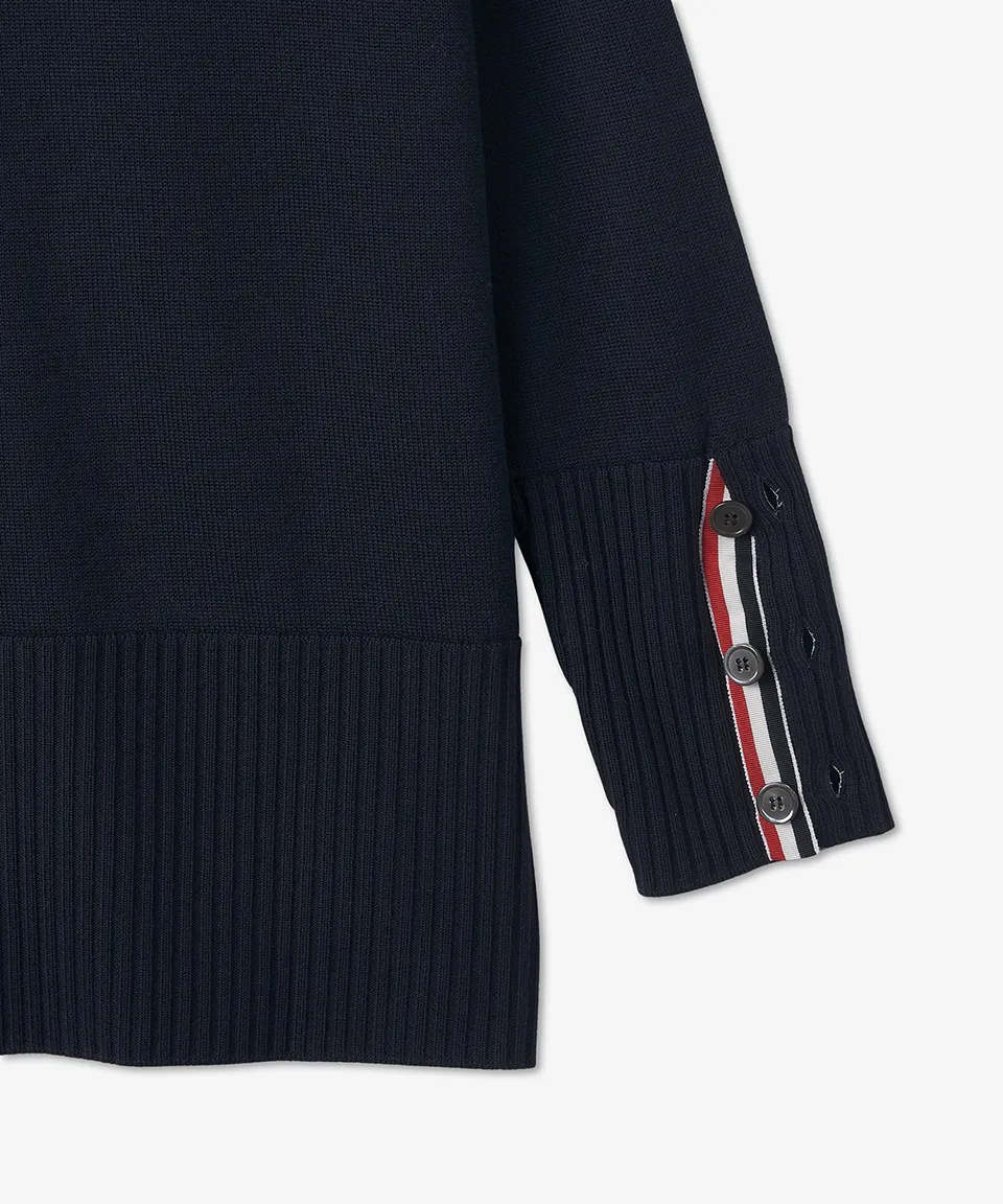 THOM BROWNE | Street Style Wool Long Sleeve with Stripes Plain