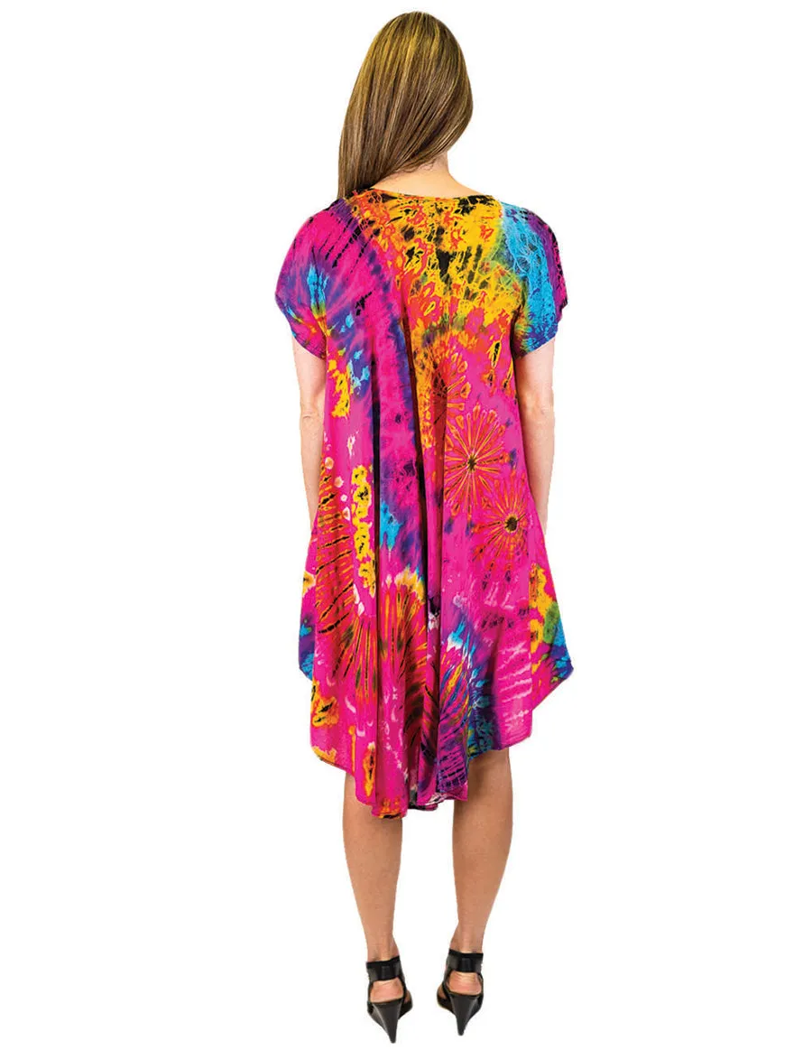 Elegant Bohemian Tie-Dye Umbrella Dress