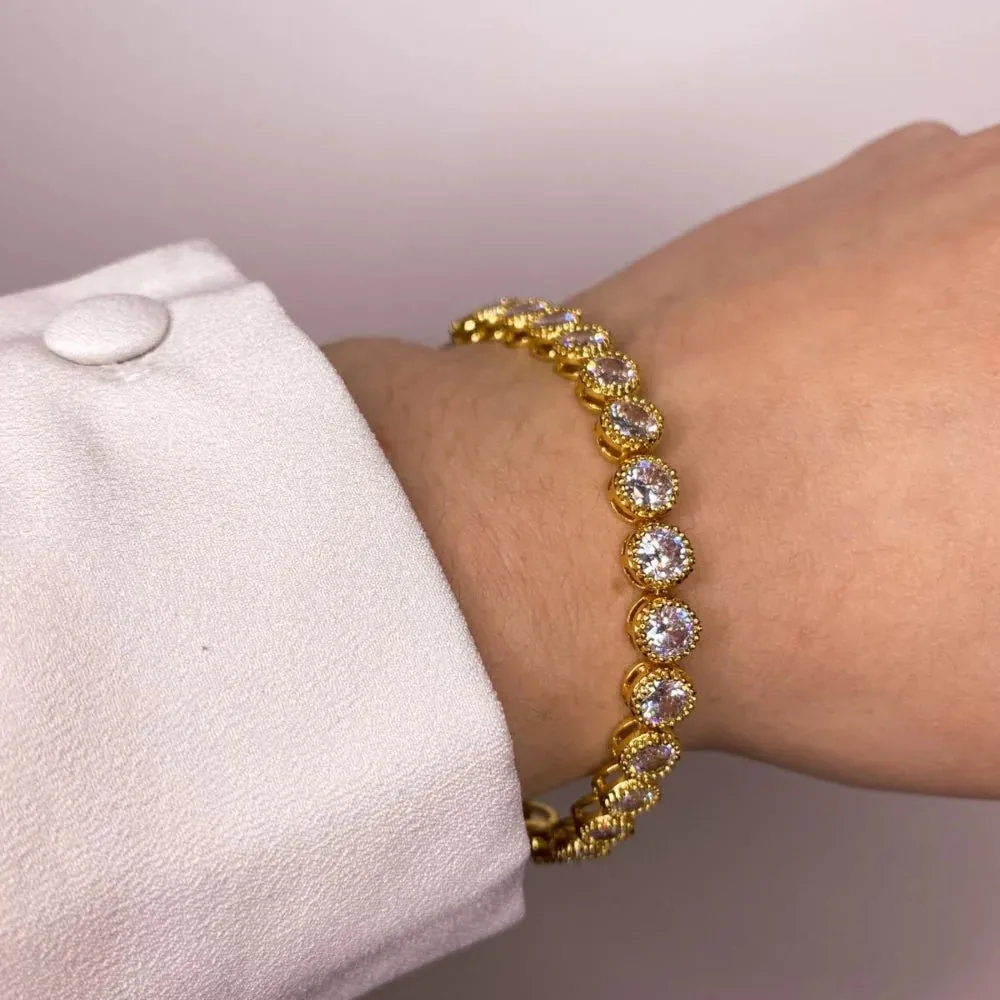 Danna Gold Tennis Bracelet- Knight & Day Jewellery