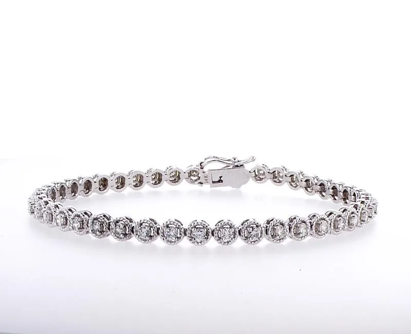 Twisted Halo Diamond Bracelet