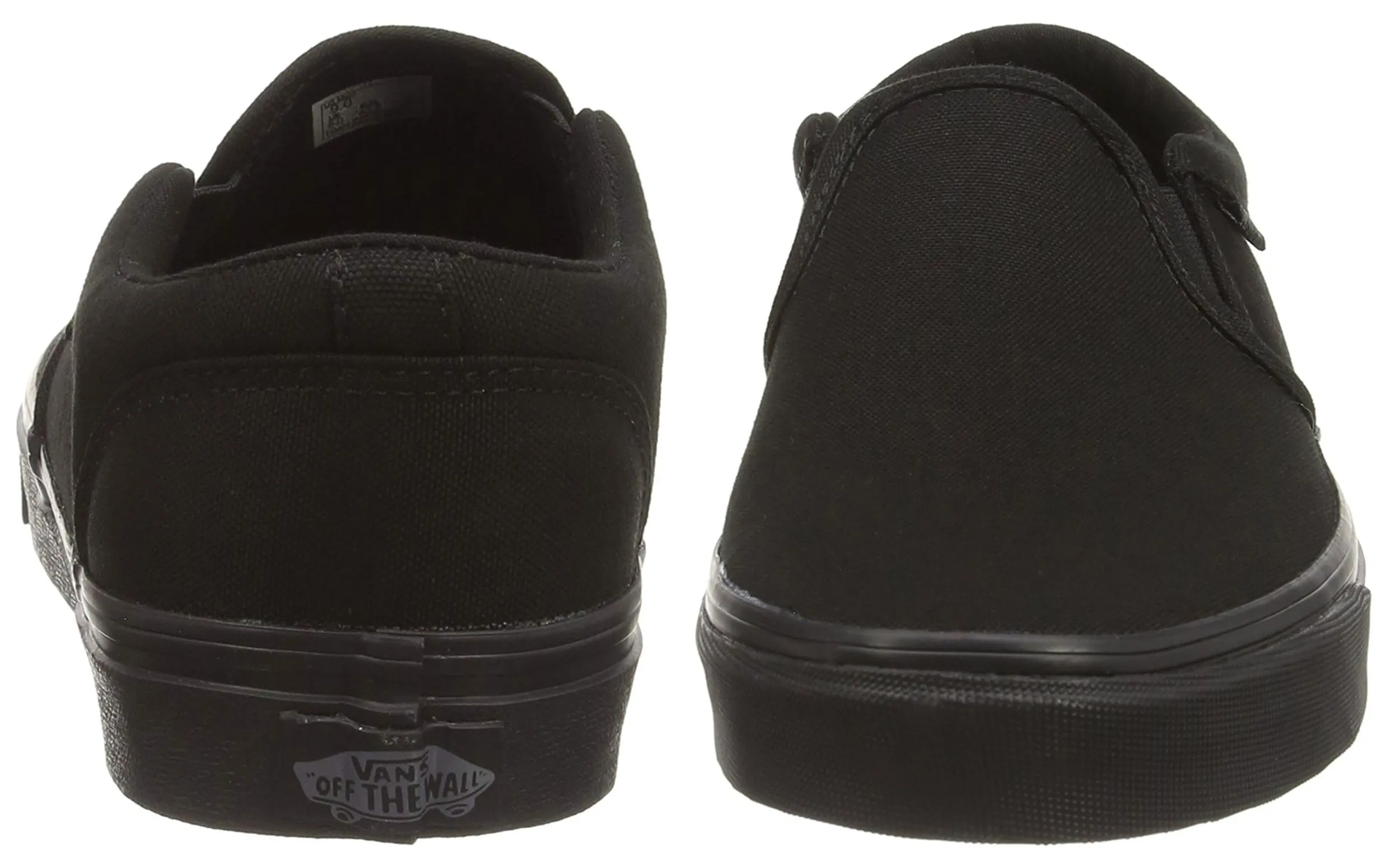 Black VANS Asher Canvas Slip On Trainers