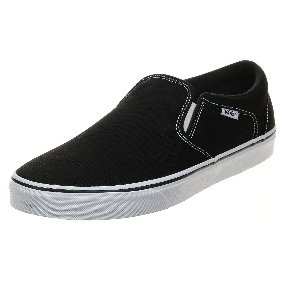 Black/White VANS Canvas Slip On Asher Trainers