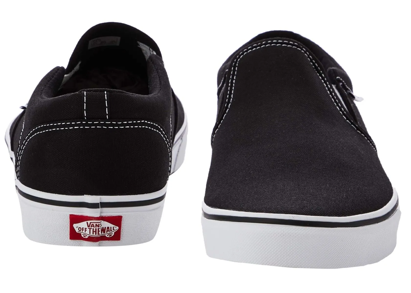 Black/White VANS Canvas Slip On Asher Trainers