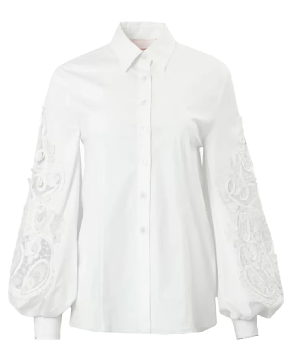 White Embroidered Puff Sleeve Blouse