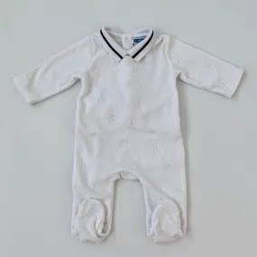 Jacadi White Velour All-In-One 3 Months