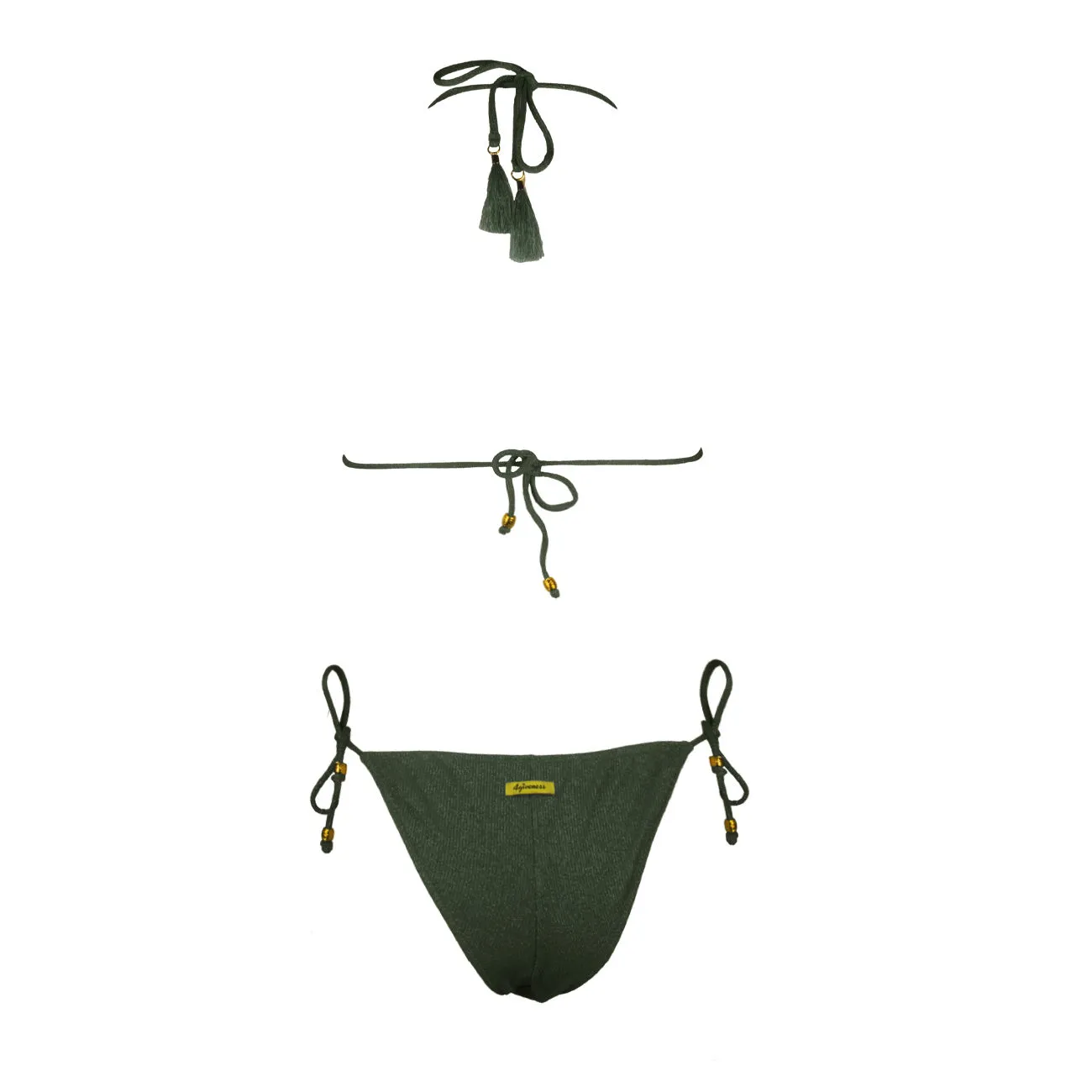 Women's Army Bikini with Triangle Top and Lacing Slip