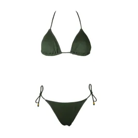 Women's Army Bikini with Triangle Top and Lacing Slip