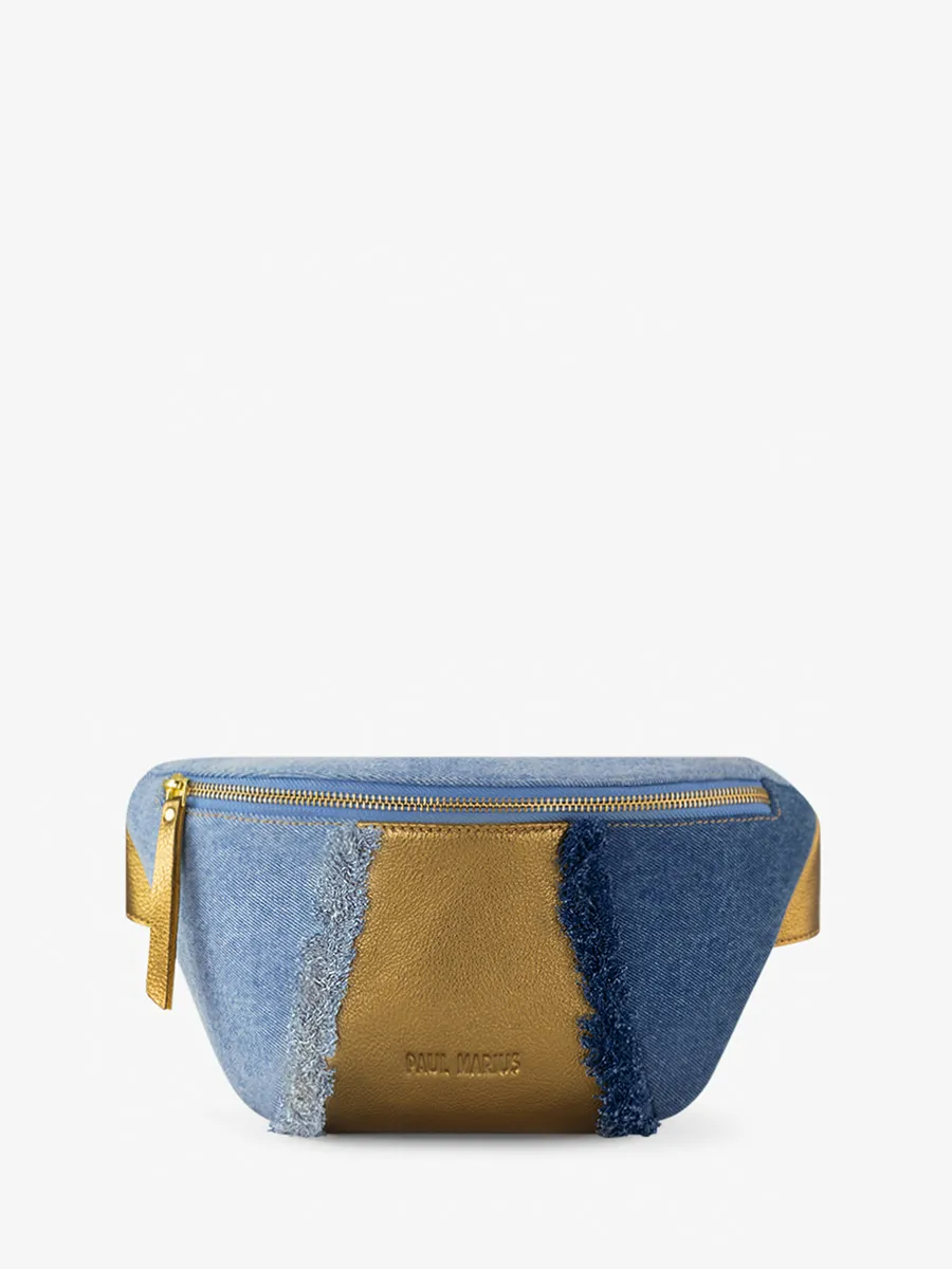 Women's Denim and Leather Fanny Pack