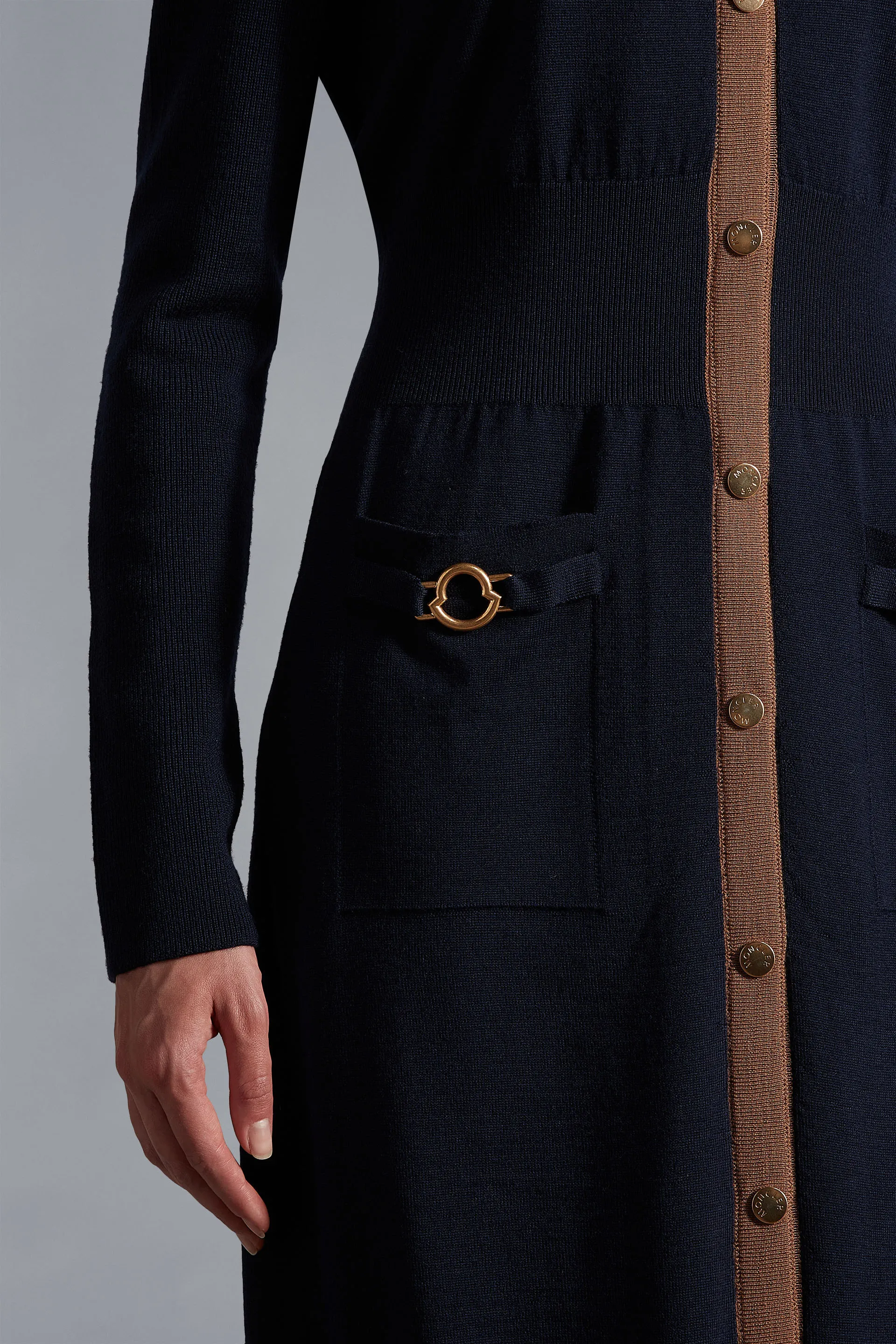 Logo Wool Long Sleeves Cardigan by MONCLER