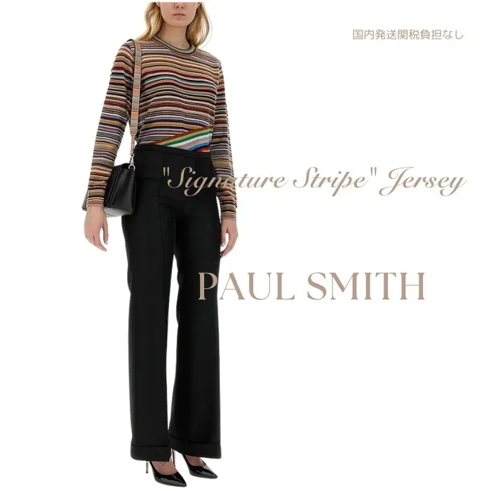 Striped Wool U-Neck Party Sweater by Paul Smith