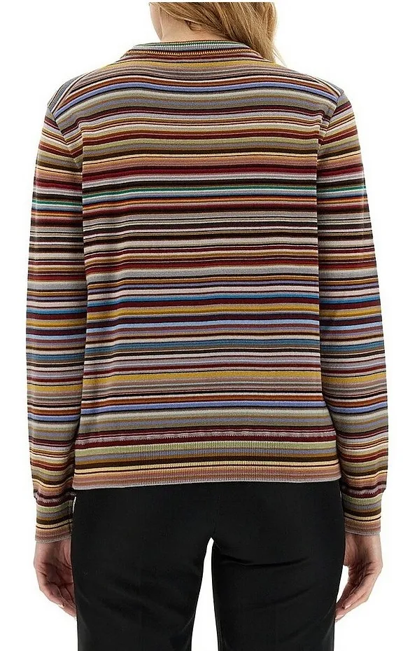 Striped Wool U-Neck Party Sweater by Paul Smith